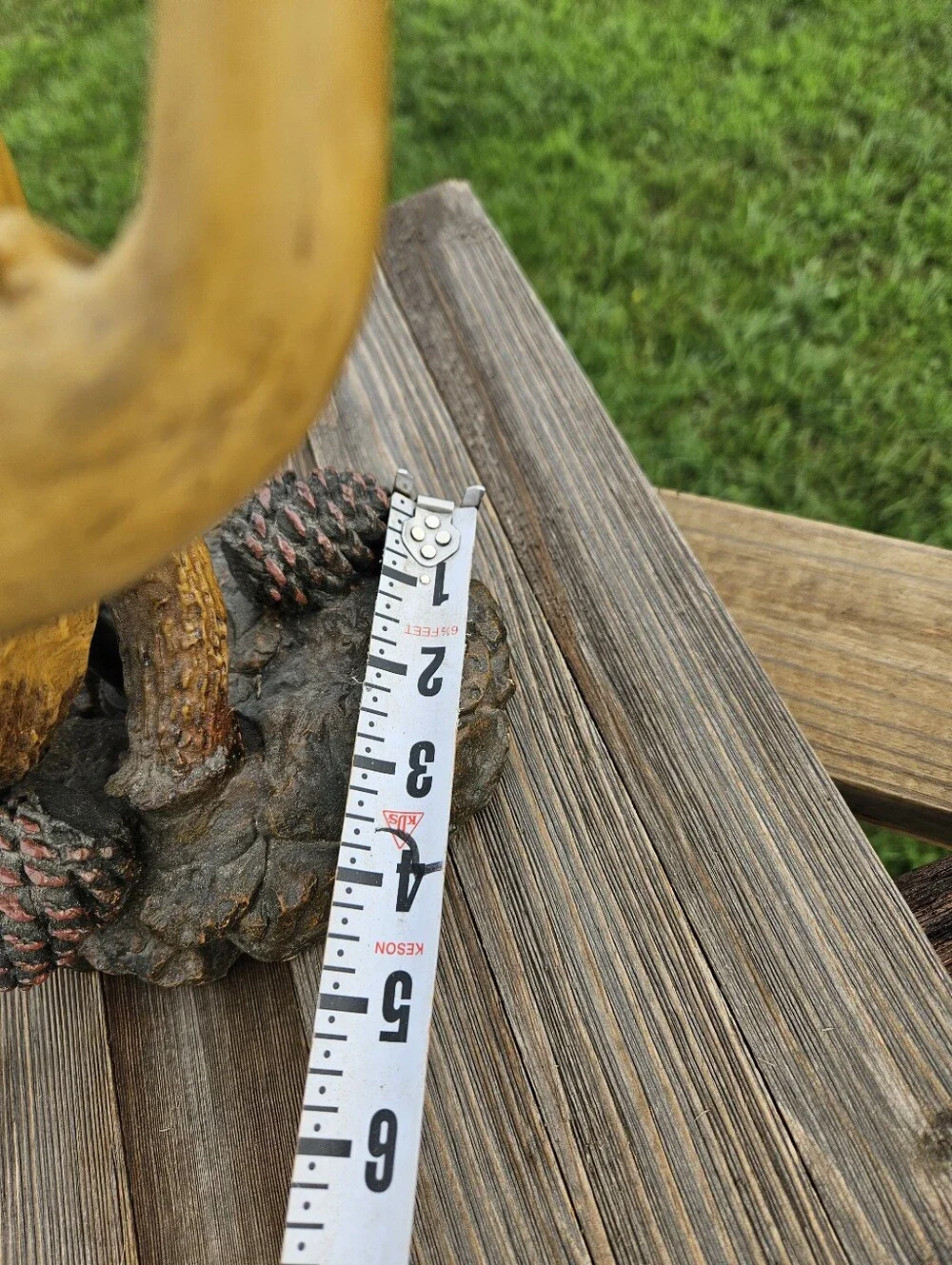 Rustic Cabin Deer Antler Table Lamp Pinecone Accent Faux Wood Base Western Lodge